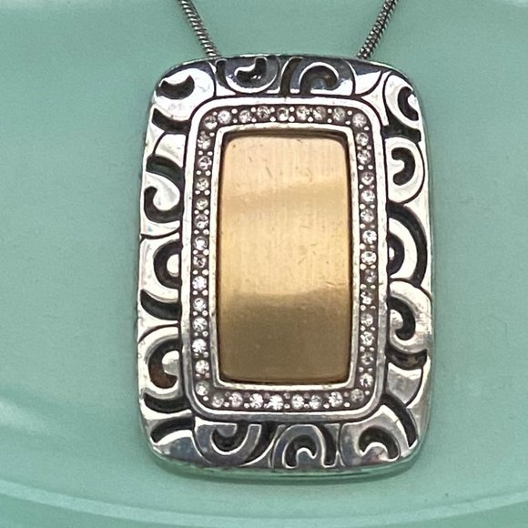 Brighton Double Sided Adjustable Necklace Gold and Black - Picture 4 of 6